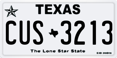 TX license plate CUS3213