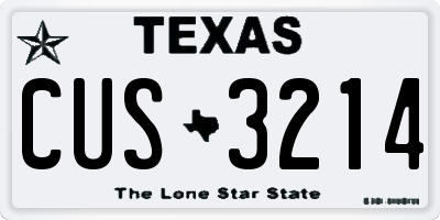 TX license plate CUS3214
