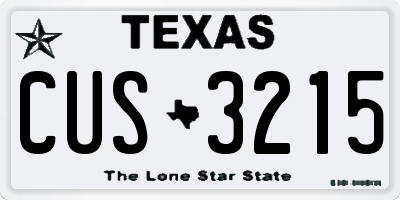 TX license plate CUS3215