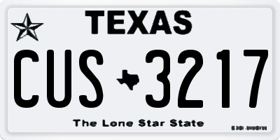 TX license plate CUS3217