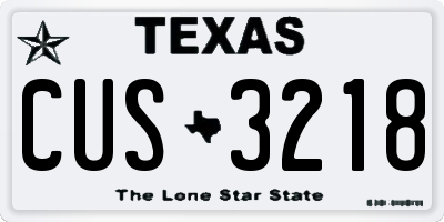 TX license plate CUS3218