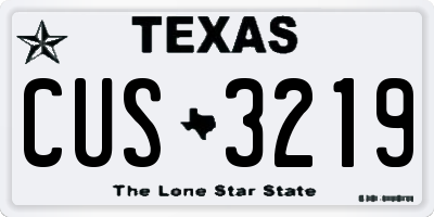 TX license plate CUS3219