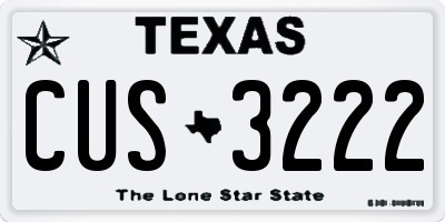 TX license plate CUS3222