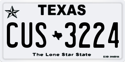 TX license plate CUS3224