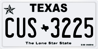 TX license plate CUS3225