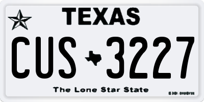 TX license plate CUS3227