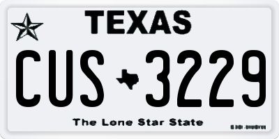TX license plate CUS3229