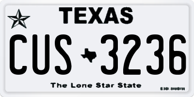 TX license plate CUS3236