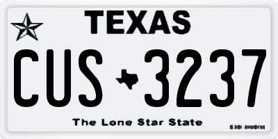 TX license plate CUS3237