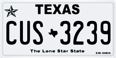 TX license plate CUS3239