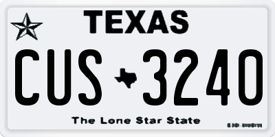 TX license plate CUS3240