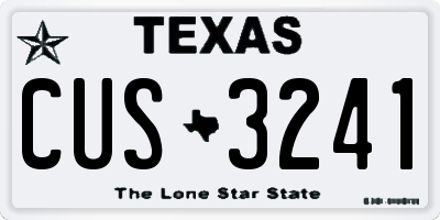 TX license plate CUS3241