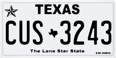 TX license plate CUS3243