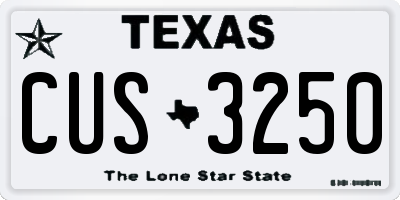 TX license plate CUS3250