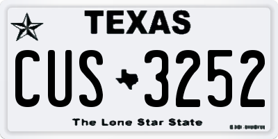 TX license plate CUS3252