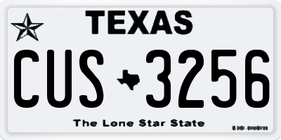 TX license plate CUS3256