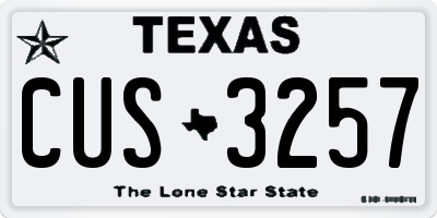 TX license plate CUS3257