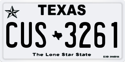 TX license plate CUS3261