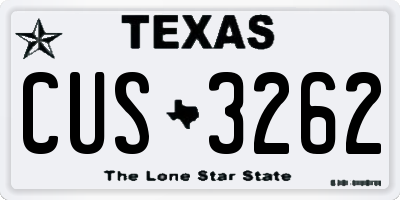 TX license plate CUS3262