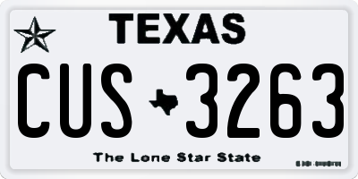 TX license plate CUS3263