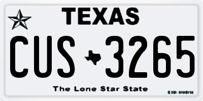 TX license plate CUS3265