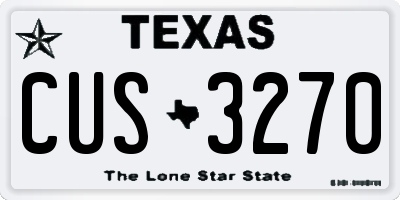 TX license plate CUS3270