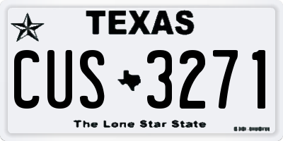 TX license plate CUS3271
