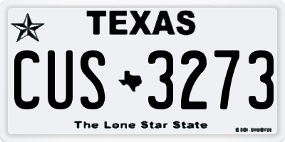 TX license plate CUS3273