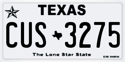 TX license plate CUS3275