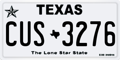 TX license plate CUS3276