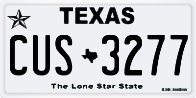 TX license plate CUS3277