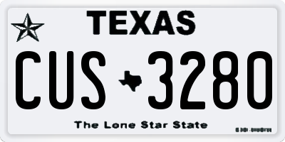 TX license plate CUS3280