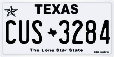 TX license plate CUS3284