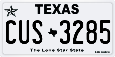 TX license plate CUS3285