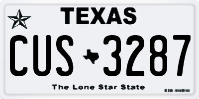 TX license plate CUS3287