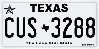 TX license plate CUS3288