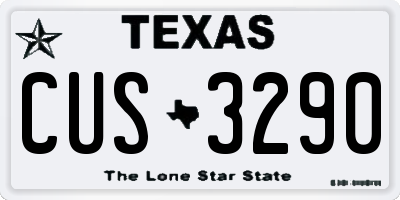 TX license plate CUS3290