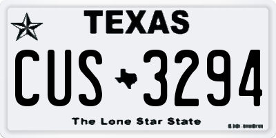 TX license plate CUS3294