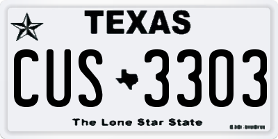 TX license plate CUS3303