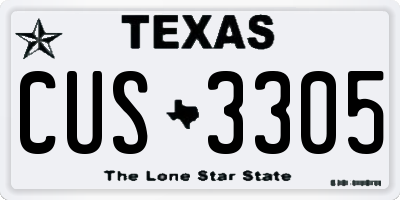 TX license plate CUS3305