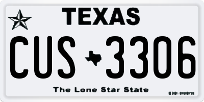 TX license plate CUS3306