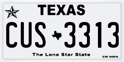 TX license plate CUS3313