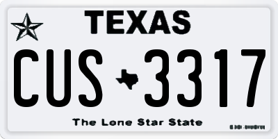 TX license plate CUS3317