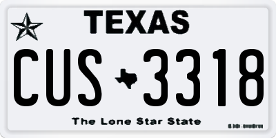 TX license plate CUS3318