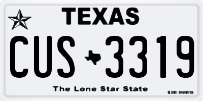 TX license plate CUS3319