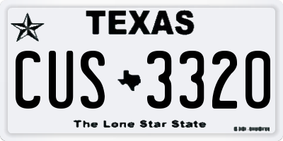 TX license plate CUS3320