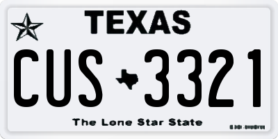 TX license plate CUS3321