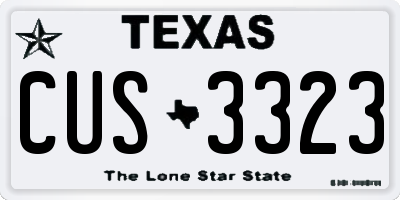 TX license plate CUS3323