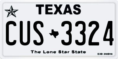 TX license plate CUS3324