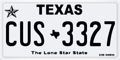 TX license plate CUS3327